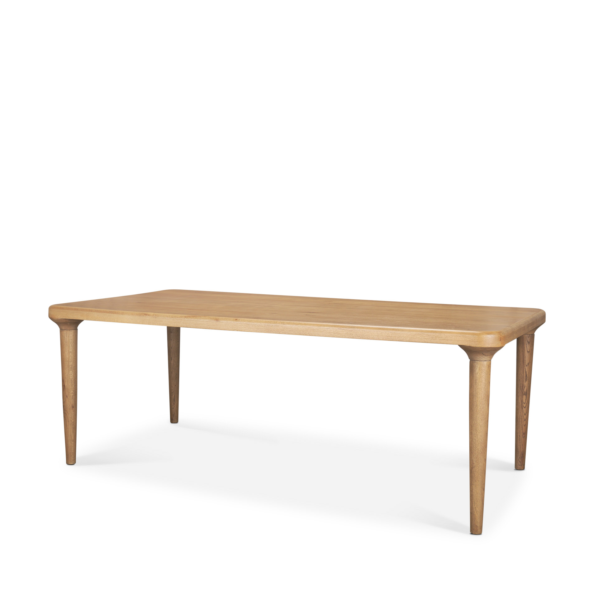 Suvan 84L Light Brown Rectangular Oak Wood Dining Table by Mercana ...